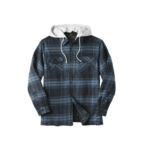 Boulder Creek by Kingsize Mens Big /& Tall Removable Hood Shirt Jacket